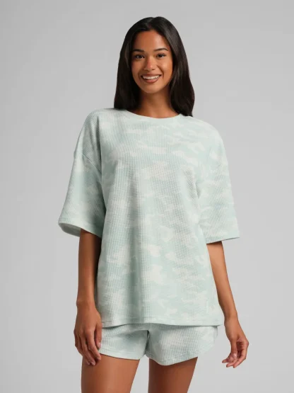 Waffle-Knit Lounge T-Shirt - Harbor