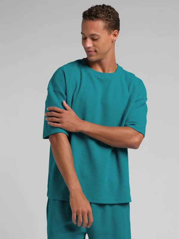 Waffle-Knit Lounge T-Shirt - Harbor