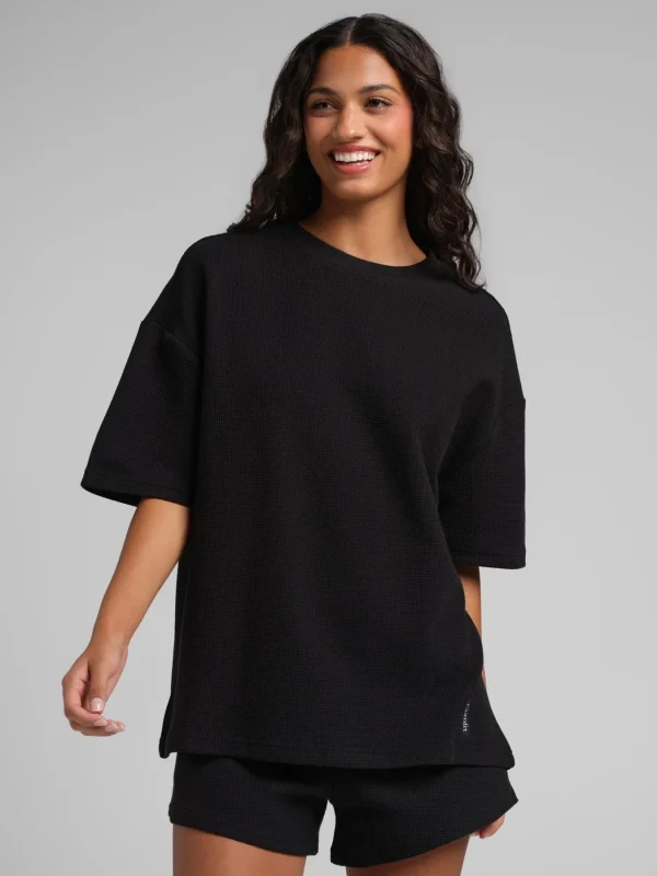 Waffle-Knit Lounge T-Shirt - Harbor