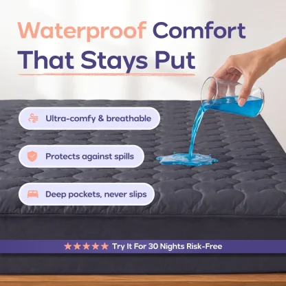 Waterproof Queen Mattress Protector - White