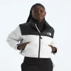 Women's Cropped Puffer Jacket - White/Black