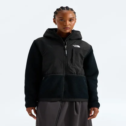 Women's Full-Zip Fleece Hoodie - White/Black