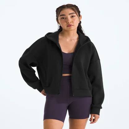 Women's Full-Zip Hooded Jacket - Black