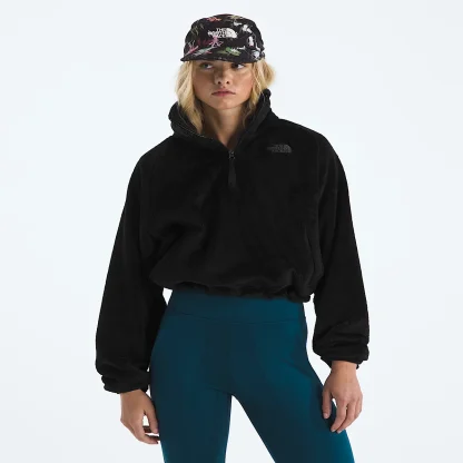 Women's Plush Fleece Quarter-Zip Jacket - Black