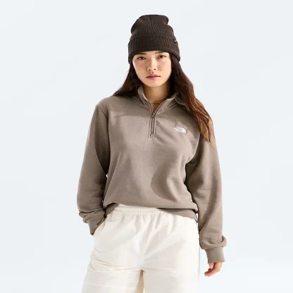 Women's Quarter-Zip Sweatshirt - White