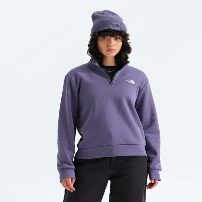 Women's Quarter-Zip Sweatshirt - White