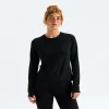 Women's Ribbed Long-Sleeve T-Shirt - Black
