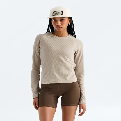 Women's Ribbed Long-Sleeve T-Shirt - Black