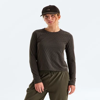 Women's Ribbed Long-Sleeve T-Shirt - Black