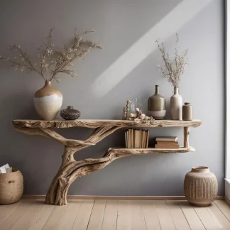 Wood Console Table Hallway Table Farmhouse Decor