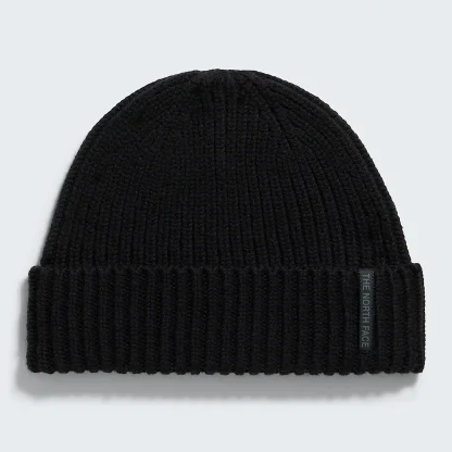Wool-Blend Knit Beanie - Black