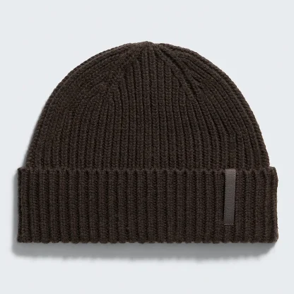 Wool-Blend Knit Beanie - Black