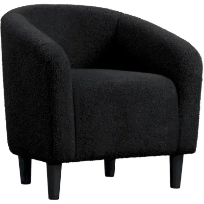 Yaheetech Boucle Upholstered Barrel Accent Chair - Club-Style Armchair