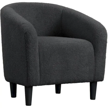 Yaheetech Boucle Upholstered Barrel Accent Chair - Club-Style Armchair