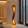 Zerathis Sculpted Integrated LED Wood Floor Lamp