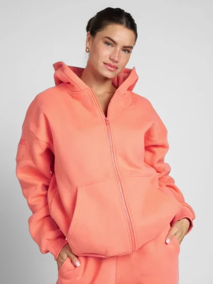Zip Front Hoodie - Bone