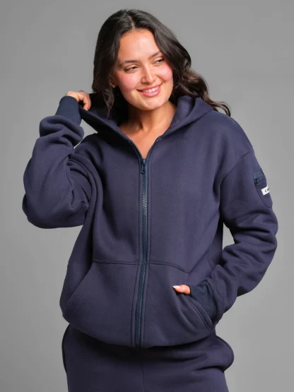 Zip Front Hoodie - Bone
