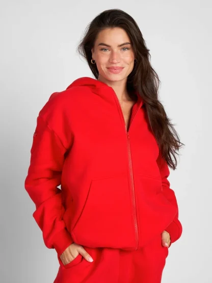 Zip Front Hoodie - Bone
