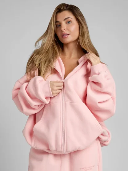 Zip-Front Hoodie - Bubblegum