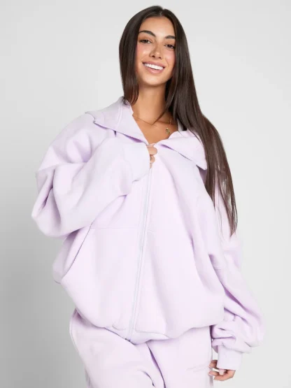 Zip-Front Hoodie - Bubblegum