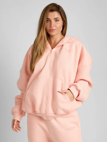 Zip-Front Hoodie - Bubblegum