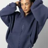 Zip-Front Hoodie - Midnight Blue