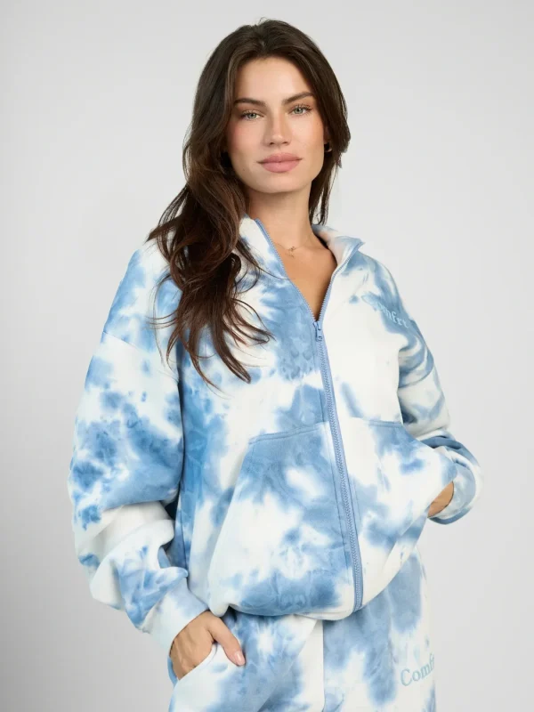 Zip-Front Hoodie - Wave Blue