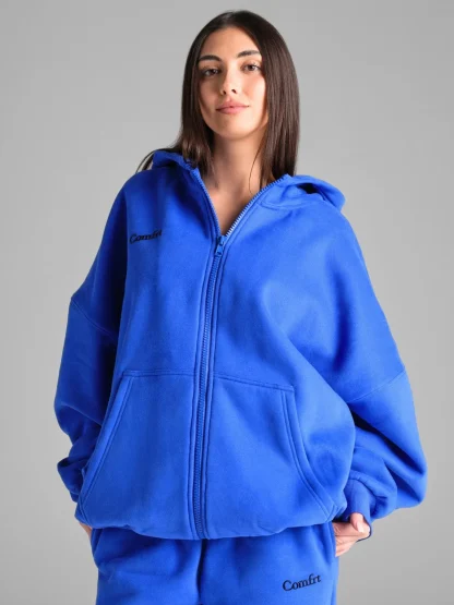 Zip-Up Hoodie - Blue Willow