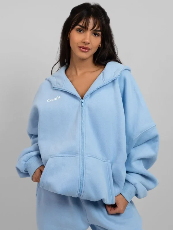 Zip-Up Hoodie - Blue Willow