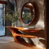 Zorathis Sculpted Solid Wood Console Table
