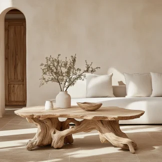 Zylara Live Edge Solid Wood Coffee Table