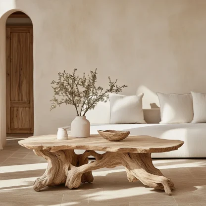 Zylara Live Edge Solid Wood Coffee Table